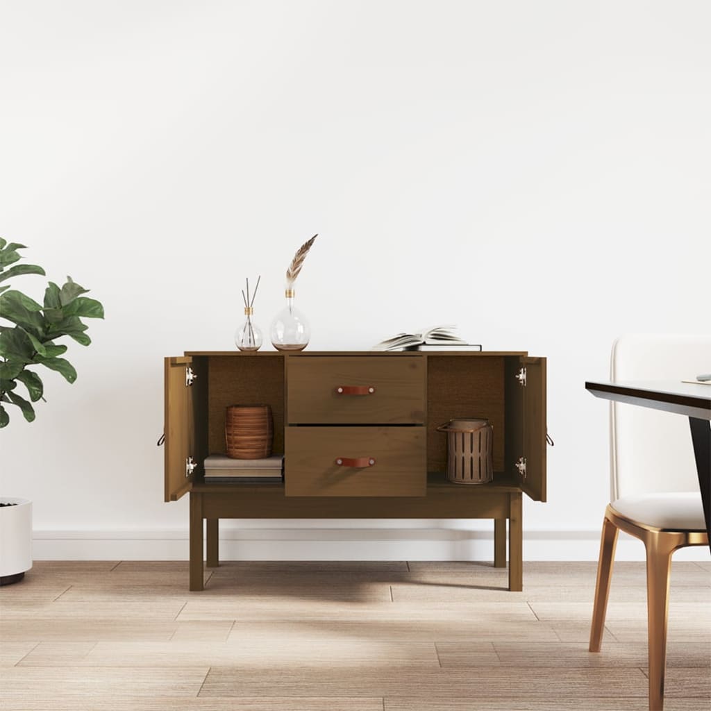 vidaXL Sideboard Honey Brown 110x40x78 cm Solid Wood Pine