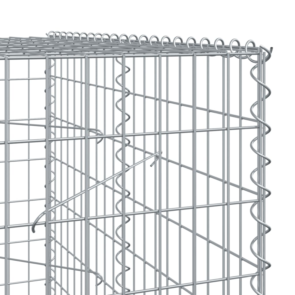 vidaXL Gabion Basket with Cover 800x100x200 cm Galvanised Iron