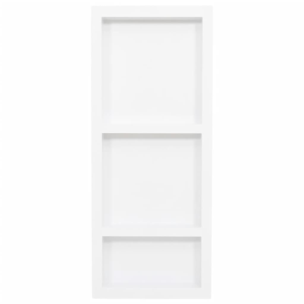 vidaXL Shower Niche with 3 Compartments Matt White 41x99x9 cm