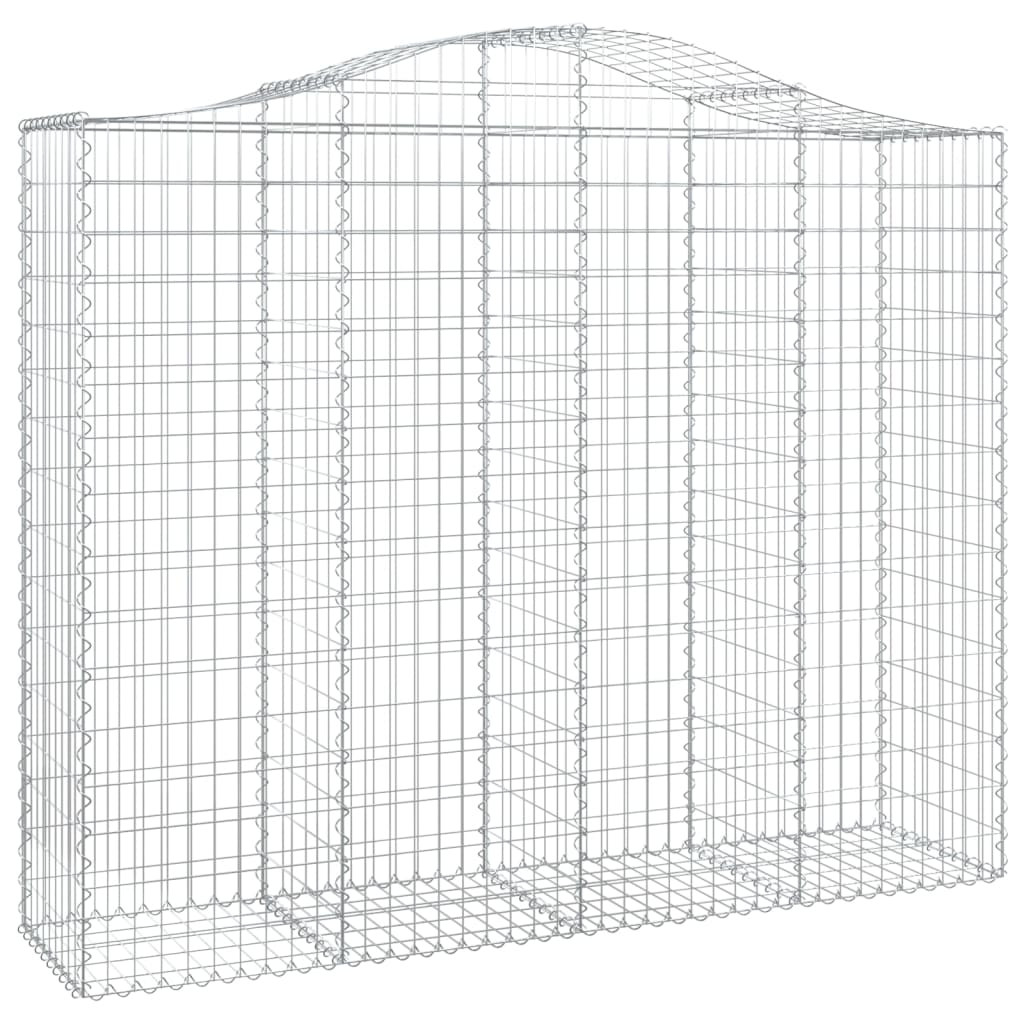 vidaXL Arched Gabion Baskets 2 pcs 200x50x160/180 cm Galvanised Iron