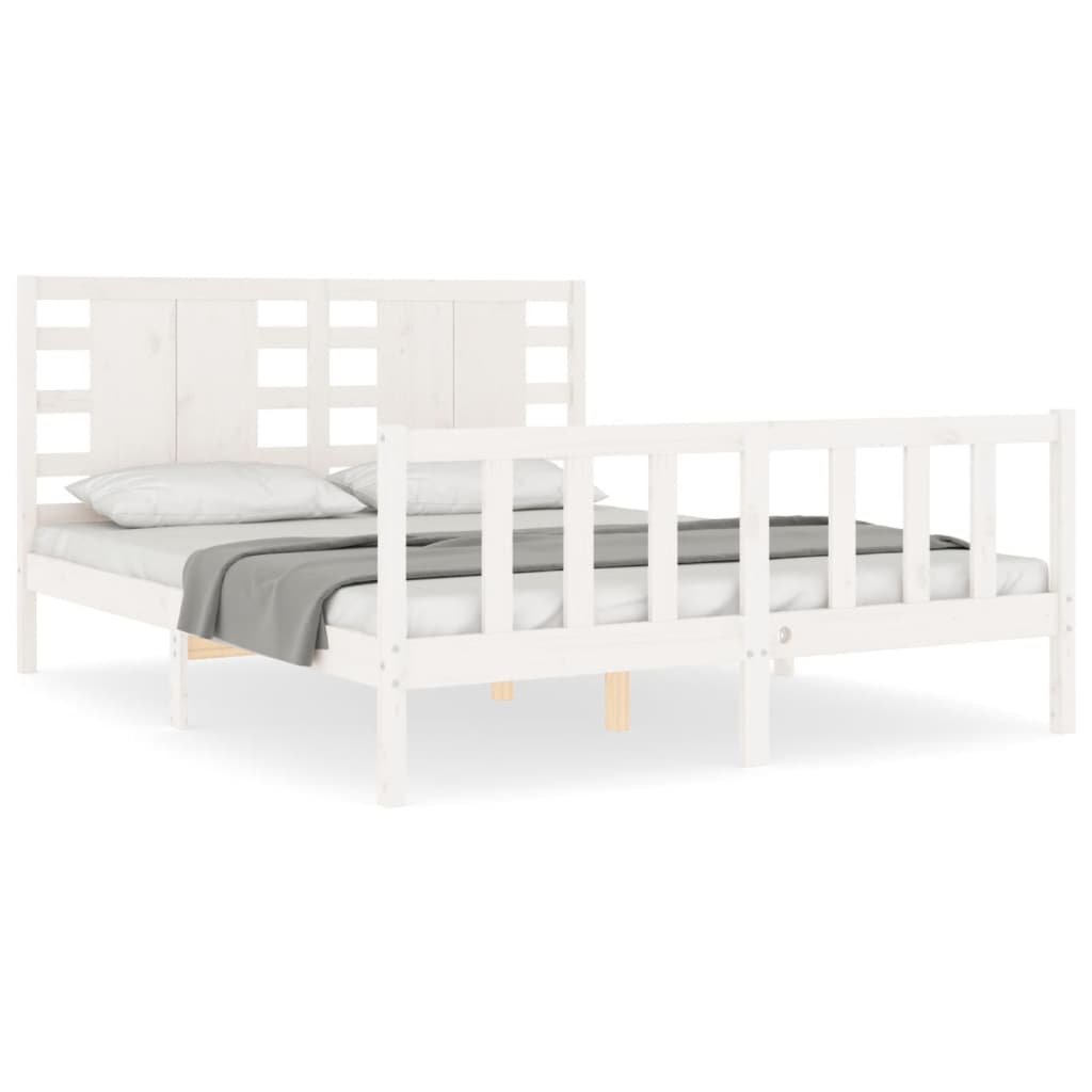 vidaXL Bed Frame without Mattress White 160x200 cm Solid Wood Pine