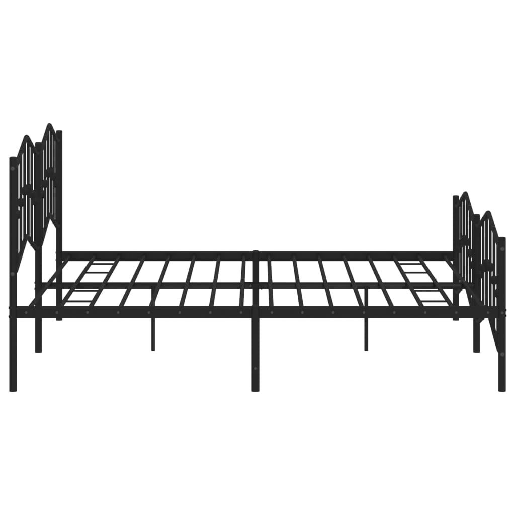 vidaXL Metal Bed Frame without Mattress with Footboard Black 193x203 cm