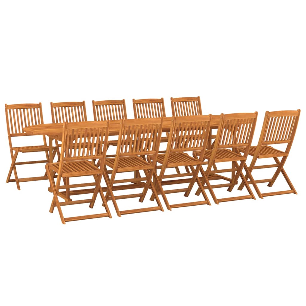 vidaXL 11 Piece Garden Dining Set 280x90x75 cm Solid Wood Acacia