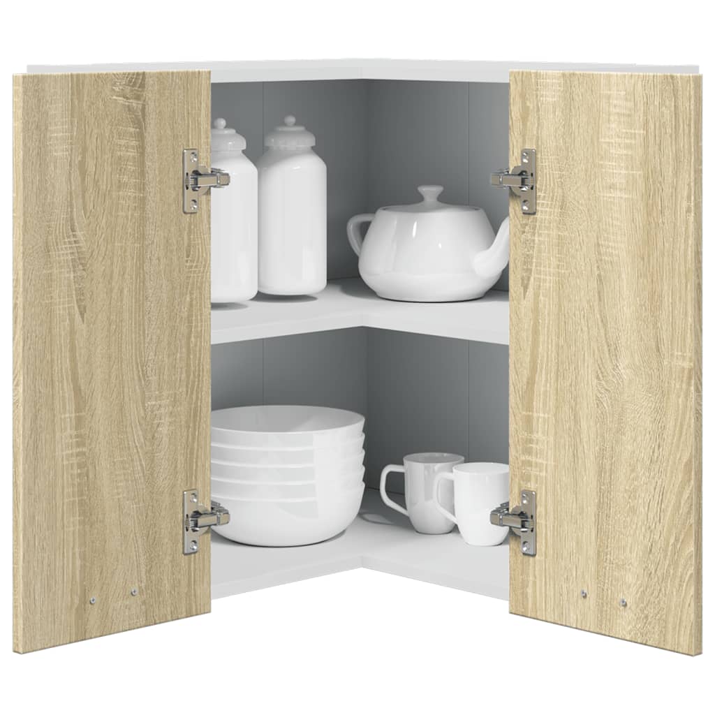 vidaXL Hanging Corner Cabinet Sonoma Oak 57x57x60 cm Engineered Wood