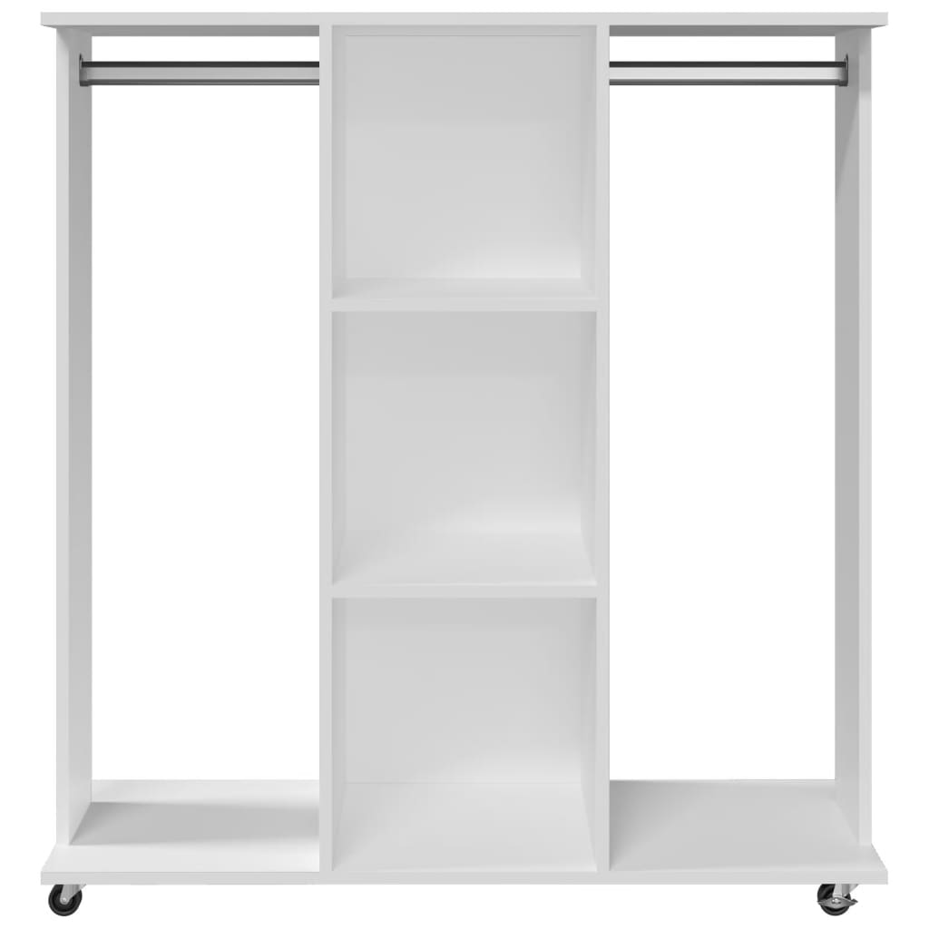 vidaXL Wardrobe with Wheels White 102x38x110 cm Engineered Wood