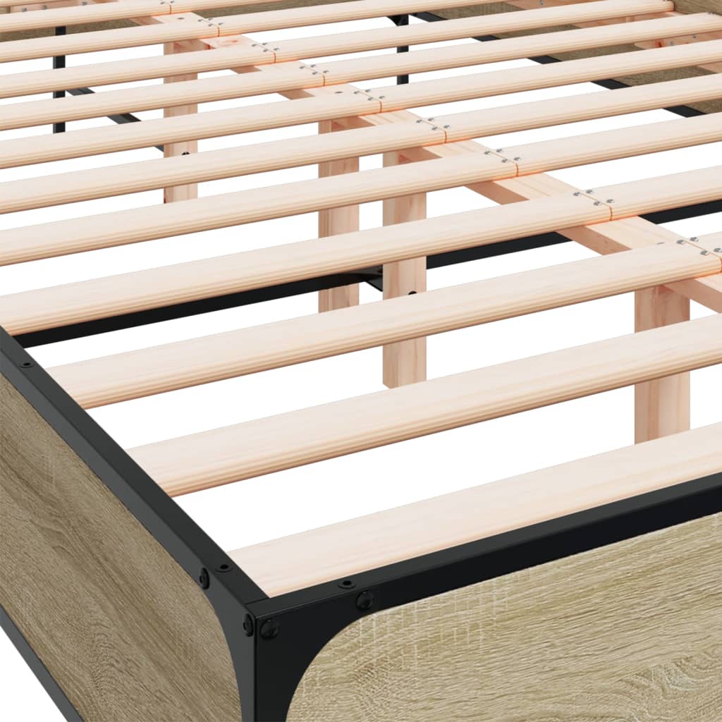 vidaXL Bed Frame without Mattress Sonoma Oak 150x200 cm King Size