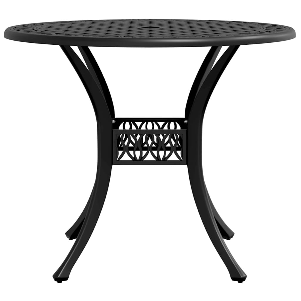 vidaXL Garden Table Black Ø90x75 cm Cast Aluminium