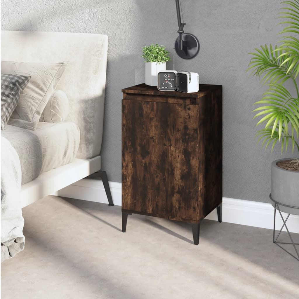 vidaXL Bedside Cabinet Smoked Oak 40x35x70 cm Engineered Wood