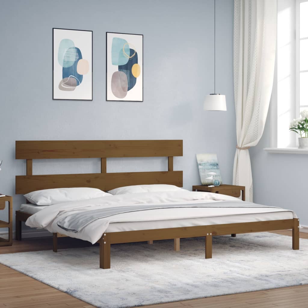 vidaXL Bed Frame without Mattress Honey Brown 200x200 cm Solid Wood Pine