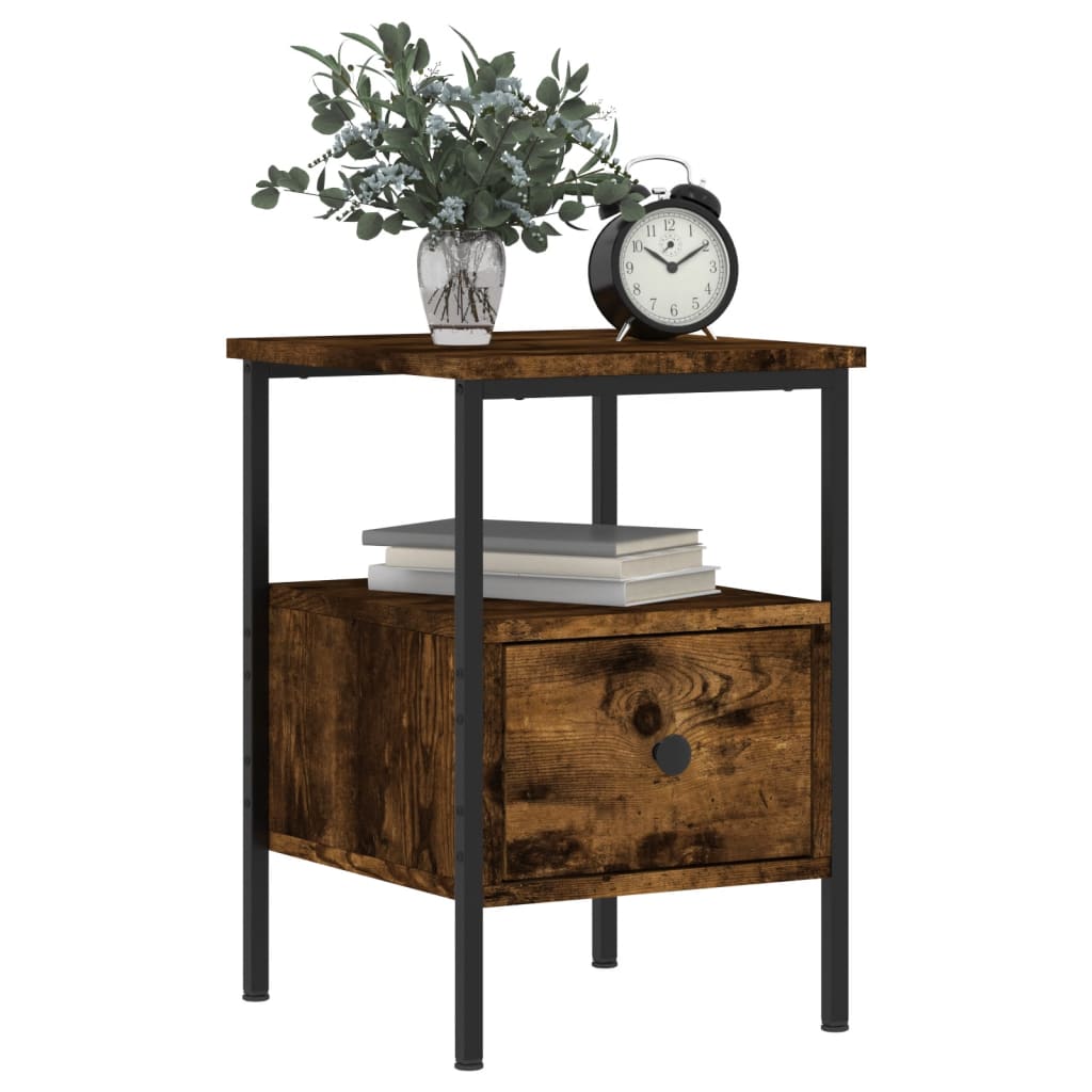 vidaXL Bedside Cabinets 2 pcs Smoked Oak 34x36x50 cm Engineered Wood