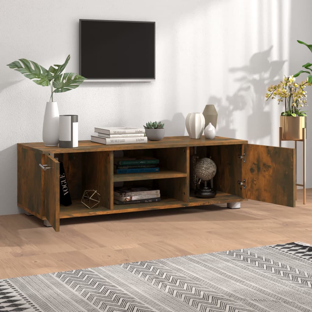 vidaXL TV Cabinet Smoked Oak 110x40x35 cm Engineered Wood