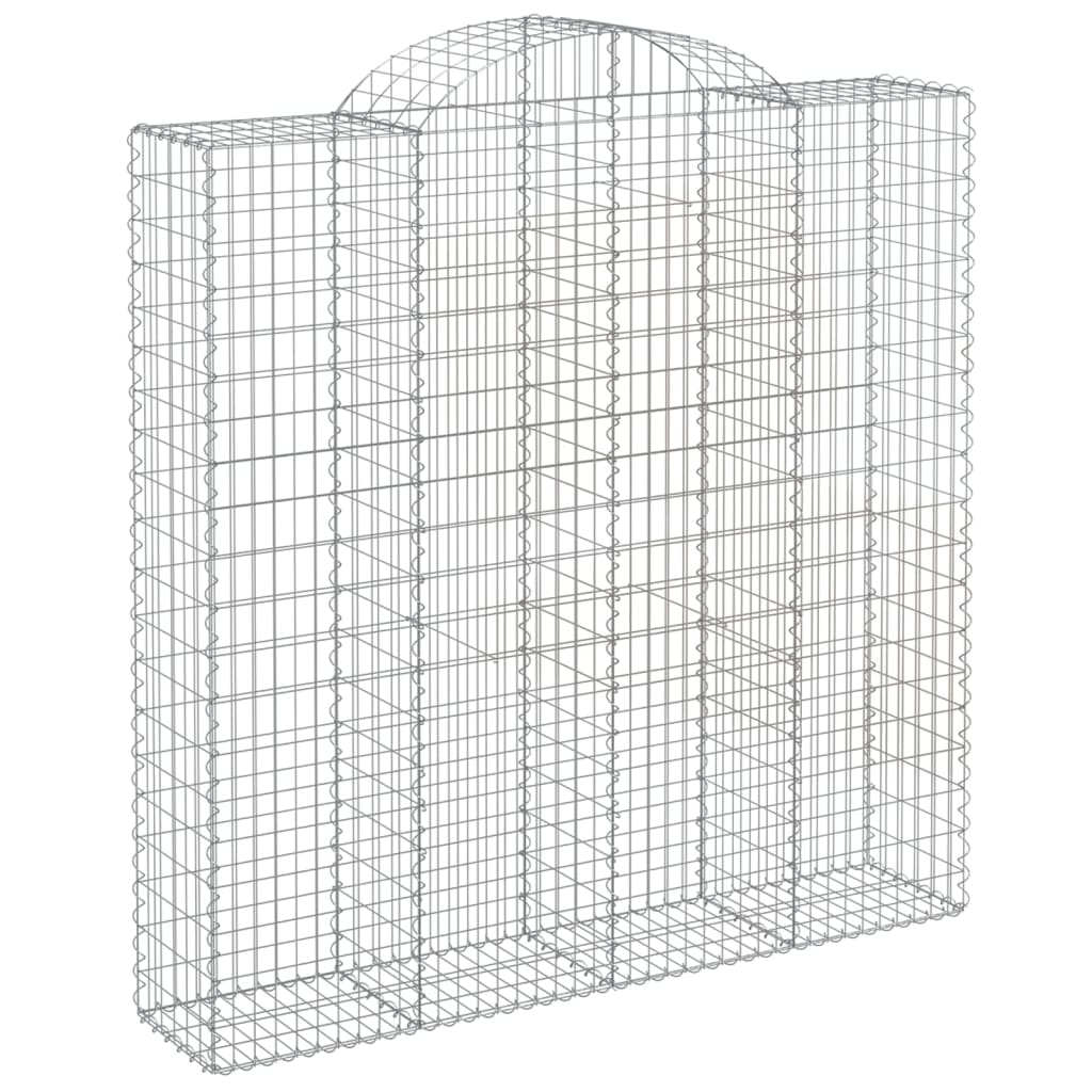 vidaXL Arched Gabion Baskets 12 pcs 200x50x200/220 cm Galvanised Iron