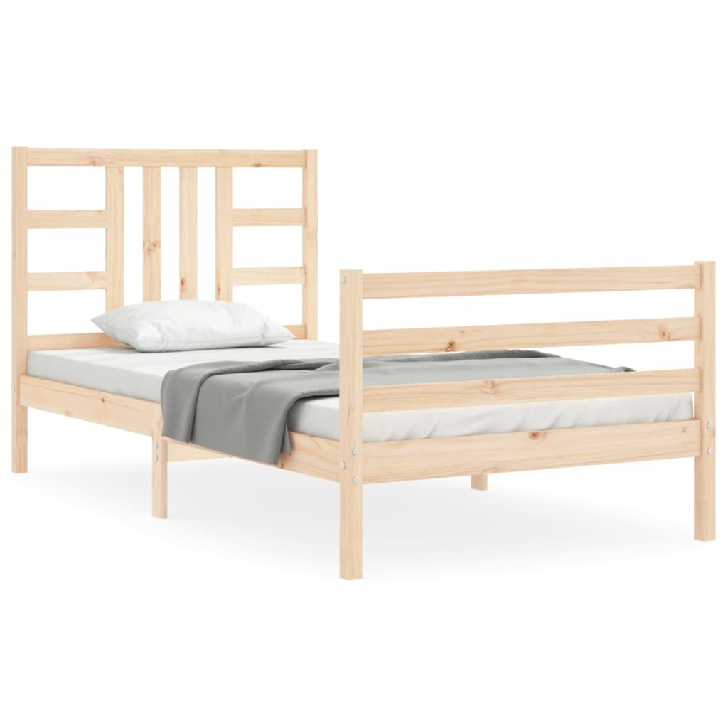 vidaXL Bed Frame without Mattress Single Solid Wood Pine