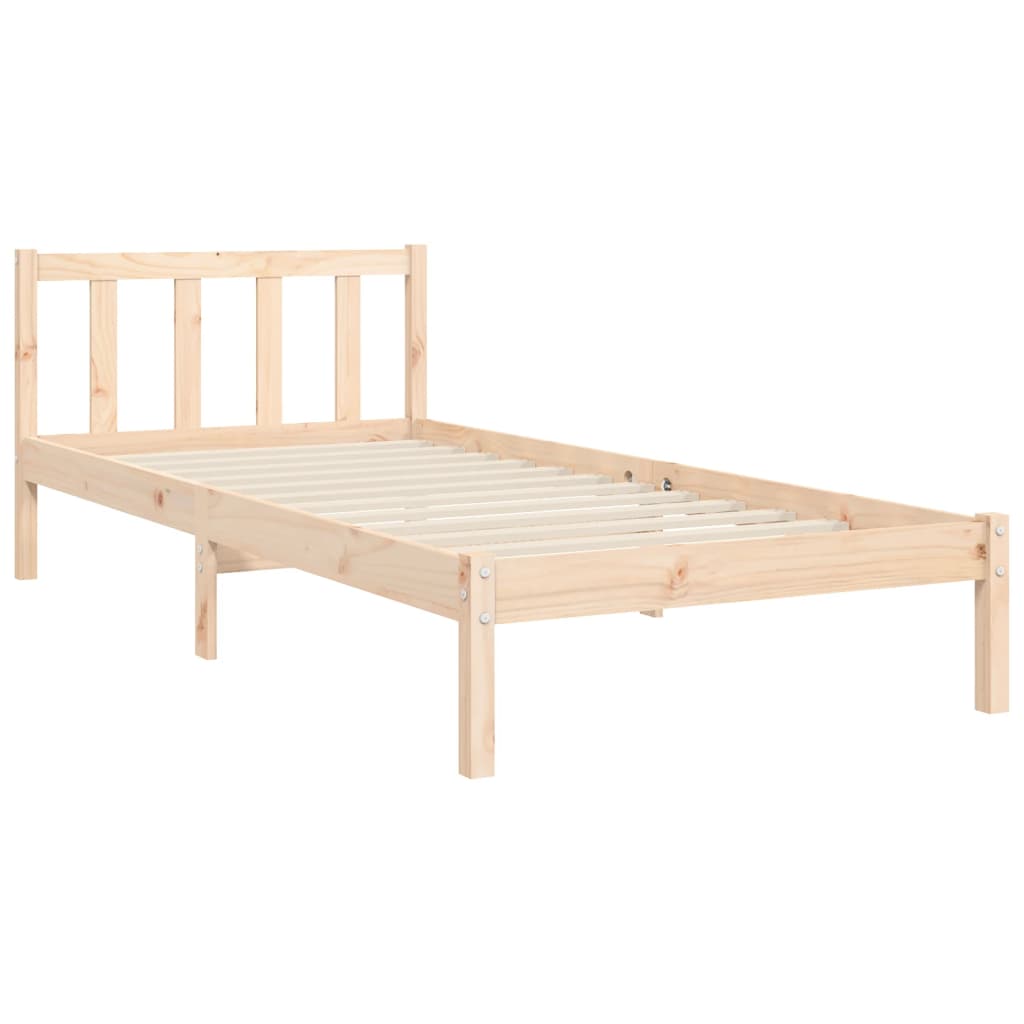 vidaXL Bed Frame without Mattress Small Single Solid Wood Pine