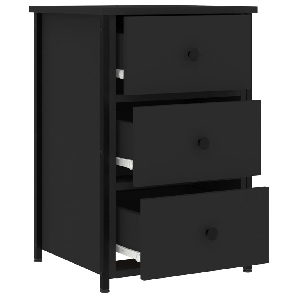 vidaXL Bedside Cabinets 2 pcs Black 40x36x60 cm Engineered Wood