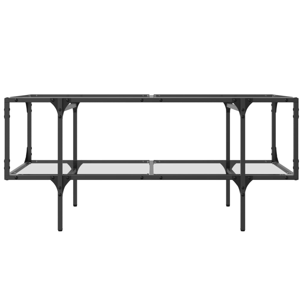 vidaXL Coffee Table with Transparent Glass Top 98.5x50x45 cm Steel