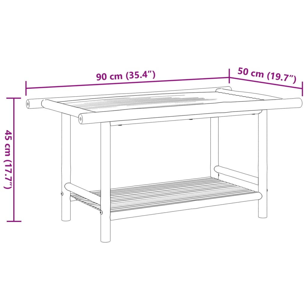 vidaXL Coffee Table 90x50x45 cm Bamboo