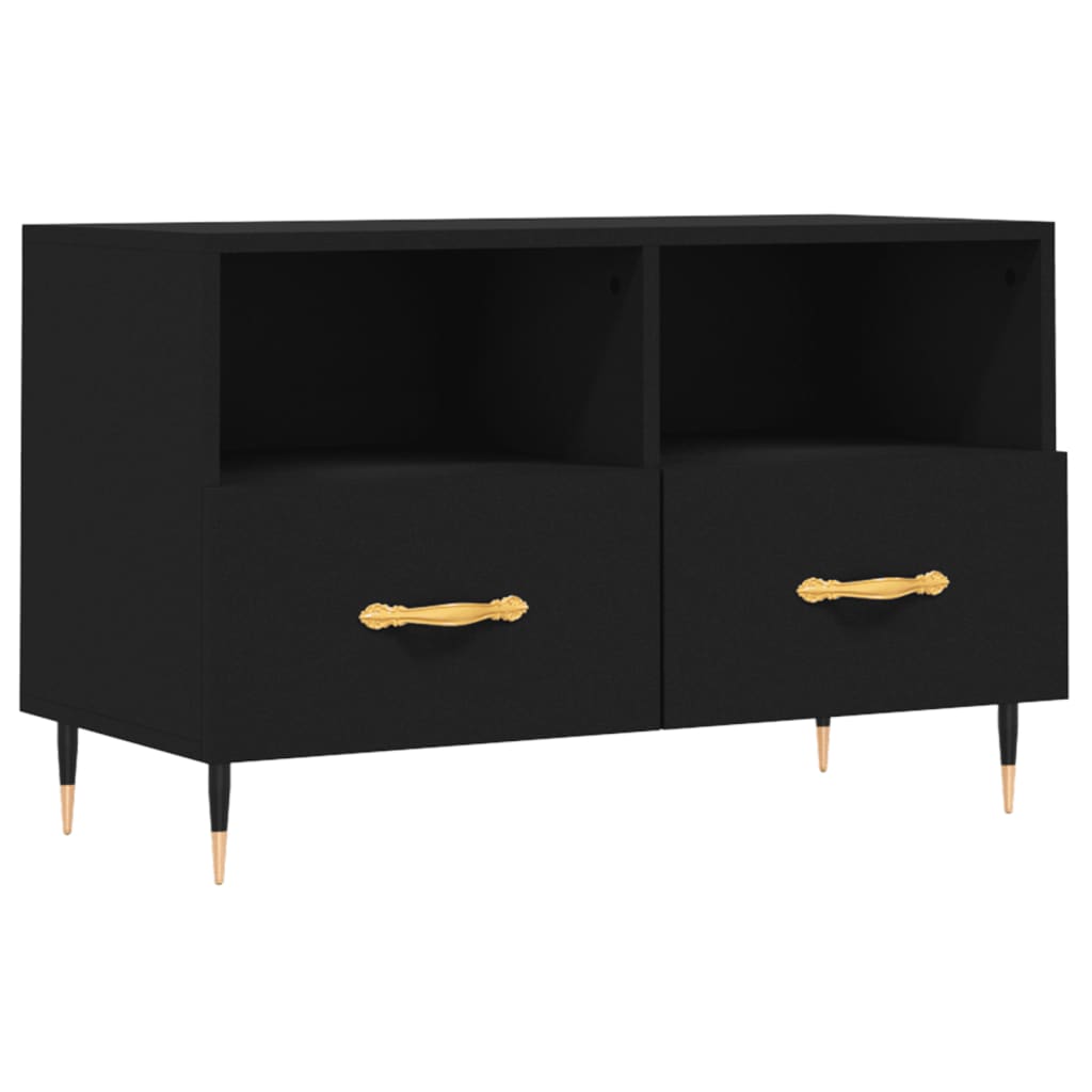 vidaXL TV Cabinet Black 80x36x50 cm Engineered Wood