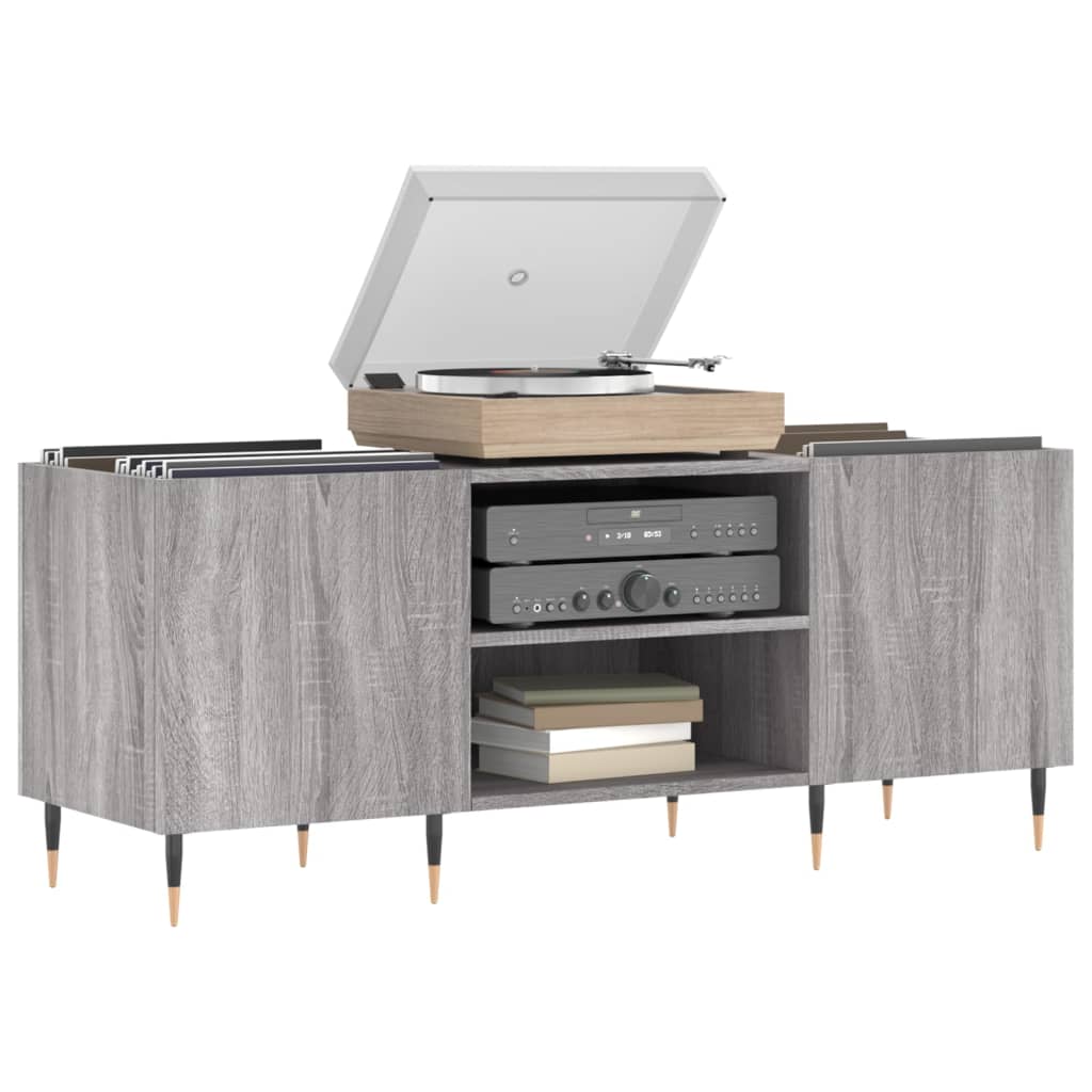 vidaXL Record Cabinet Grey Sonoma 121x38x48 cm Engineered Wood