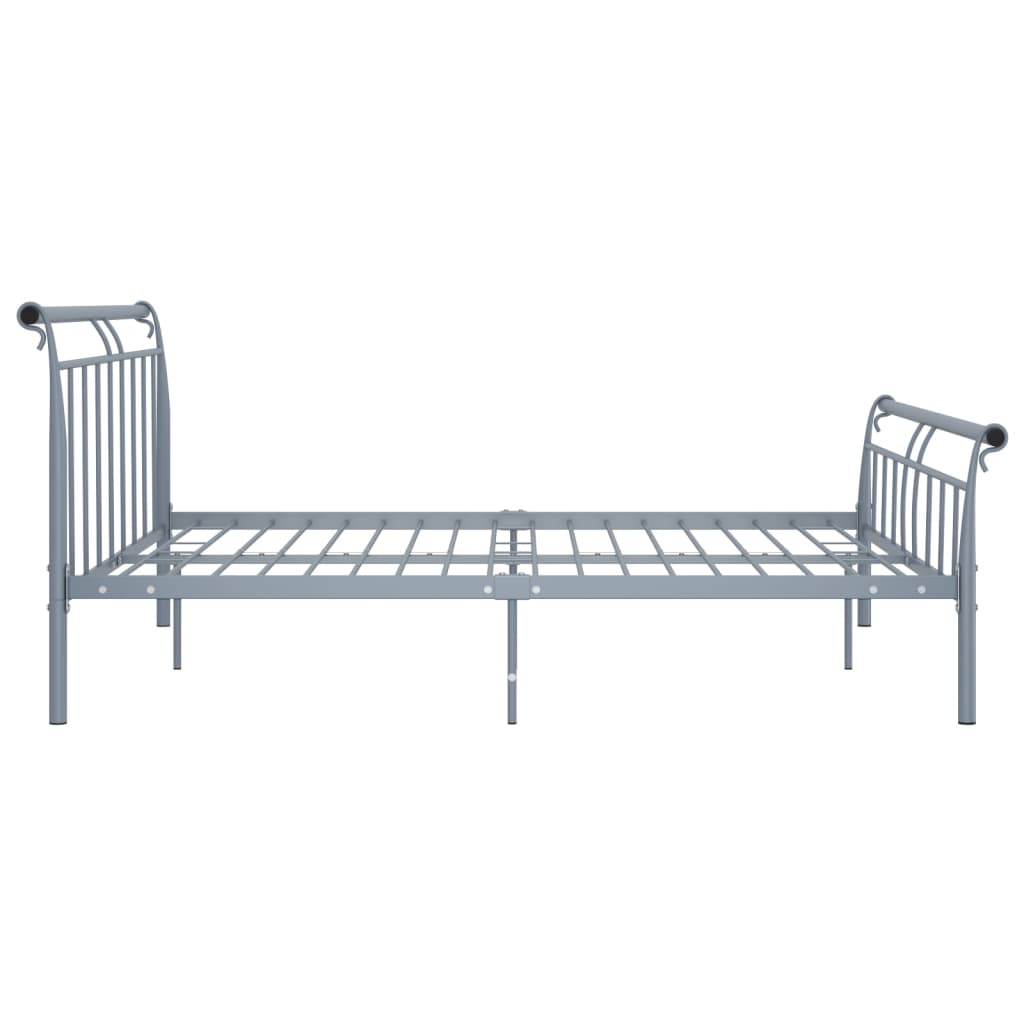 vidaXL Bed Frame without Mattress Grey Metal 200x200 cm