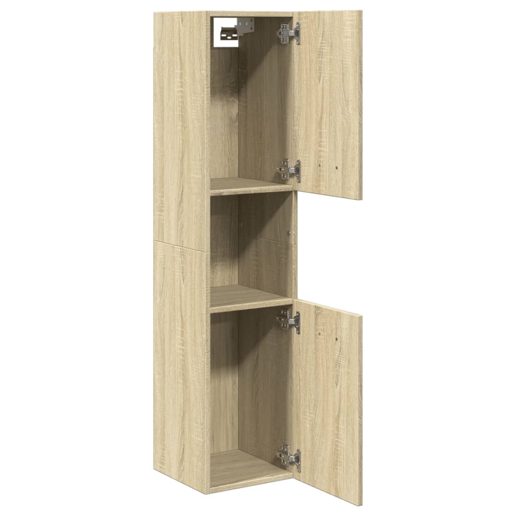 vidaXL Bathroom Cabinet Sonoma Oak 30x30x130 cm Engineered Wood