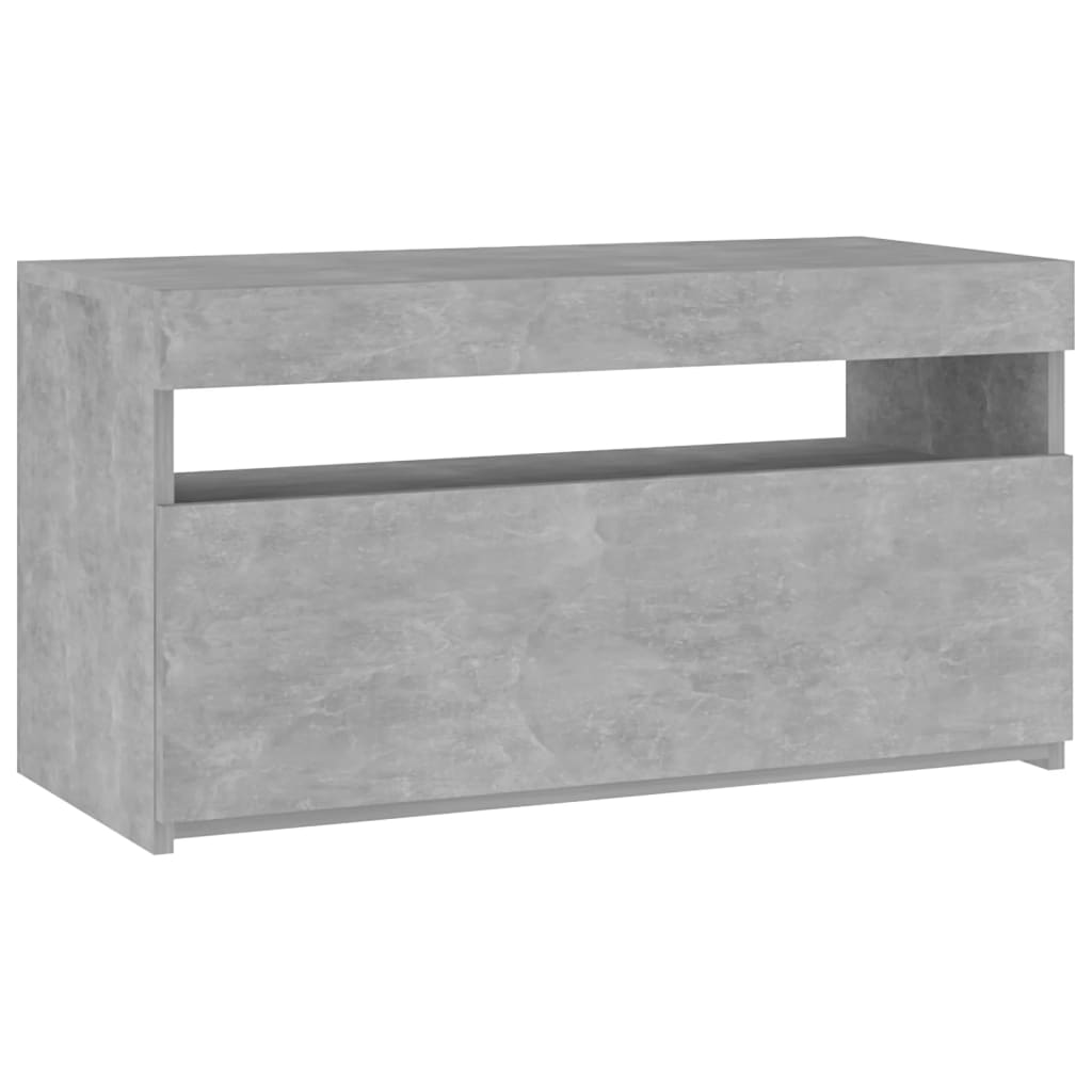 vidaXL TV Cabinet with LED Lights Concrete Grey 75x35x40 cm