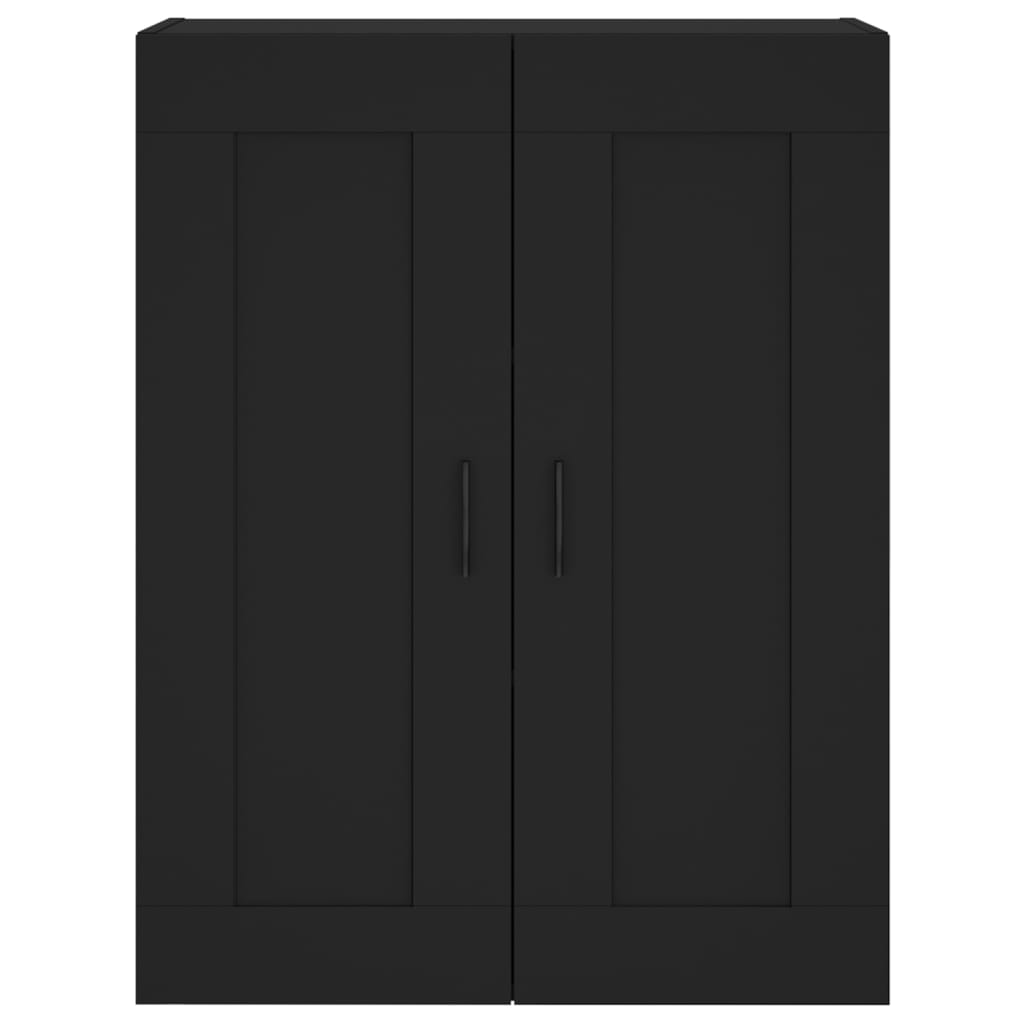 vidaXL Wall Mounted Cabinets 2 pcs Black Engineered Wood