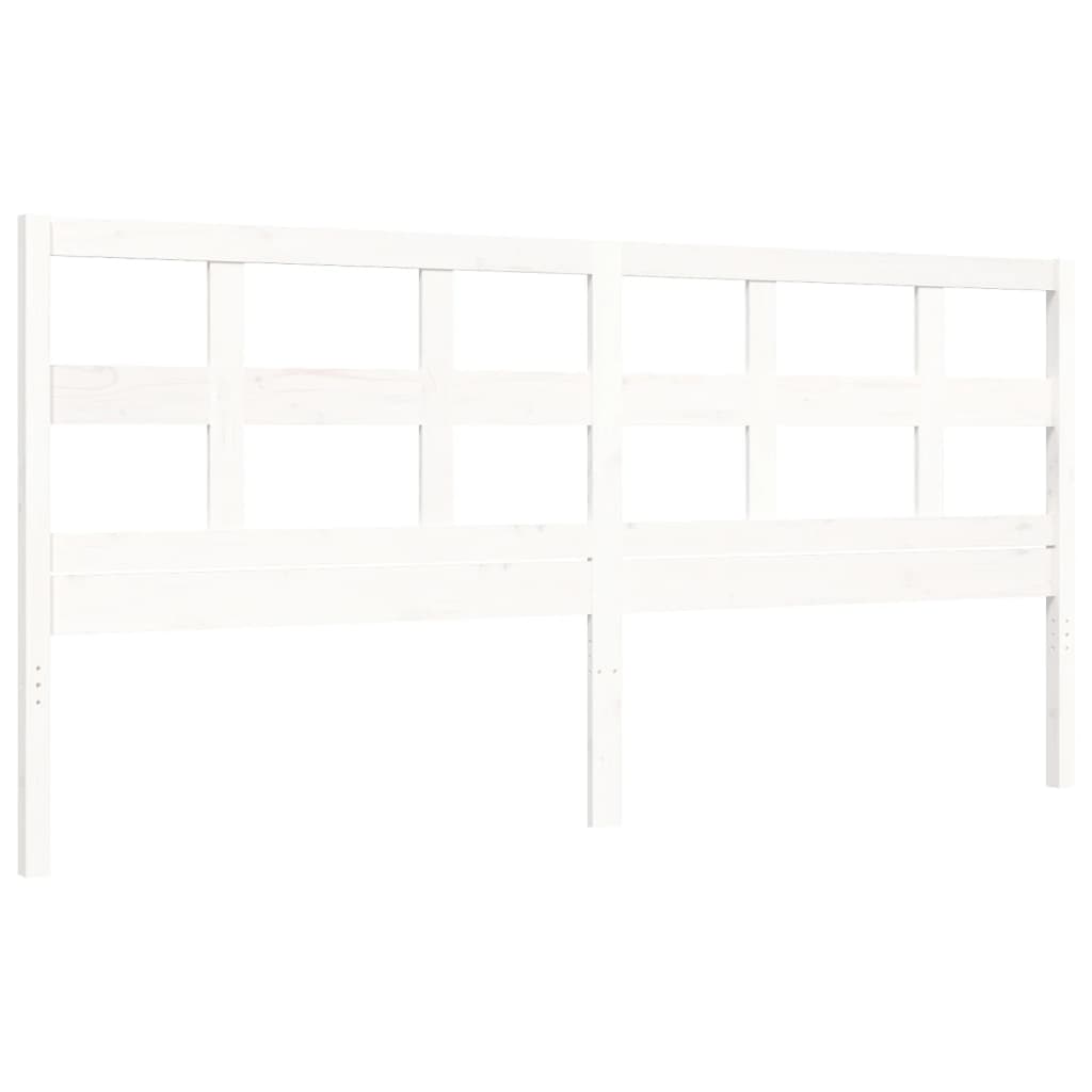 vidaXL Bed Frame without Mattress White Super King Size Solid Wood Pine