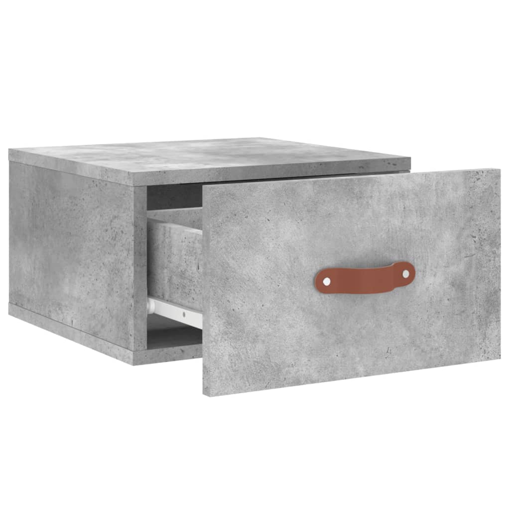 vidaXL Wall-mounted Bedside Cabinets 2 pcs Concrete Grey 35x35x20 cm