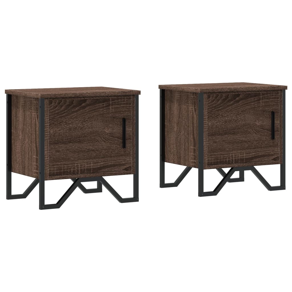 vidaXL Bedside Cabinets 2 pcs Brown Oak 40x30x40 cm Engineered Wood