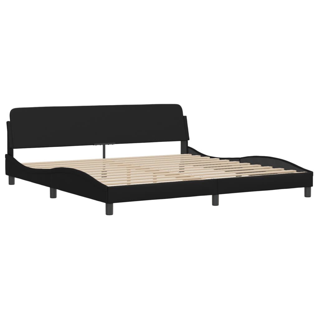 vidaXL Bed Frame with LED without Mattress Black 200x200 cm