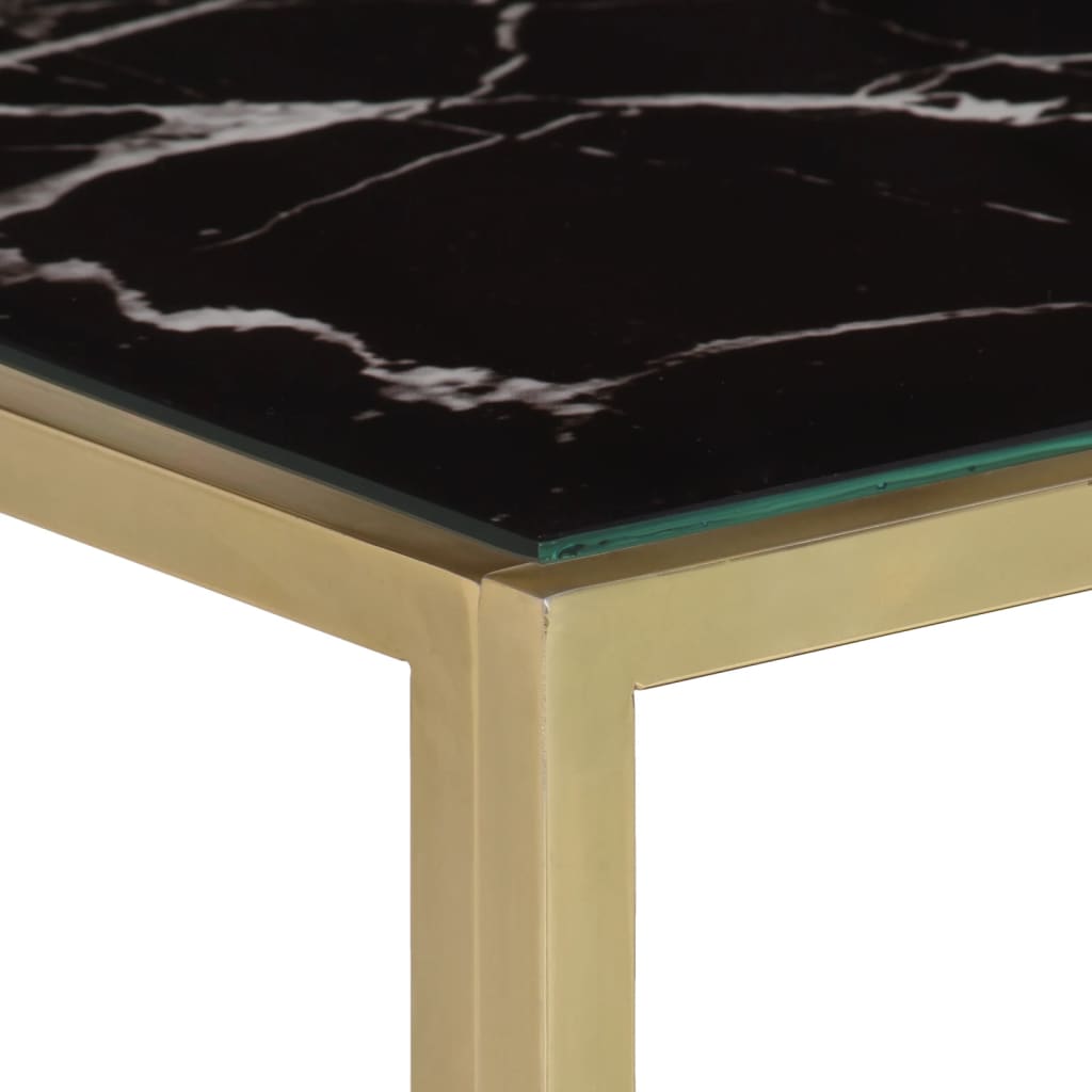 vidaXL Console Table Gold Stainless Steel and Tempered Glass