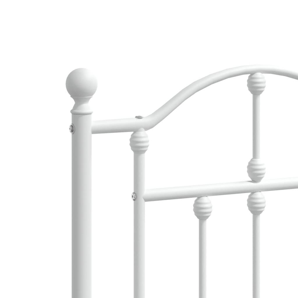 vidaXL Metal Headboard White 120 cm