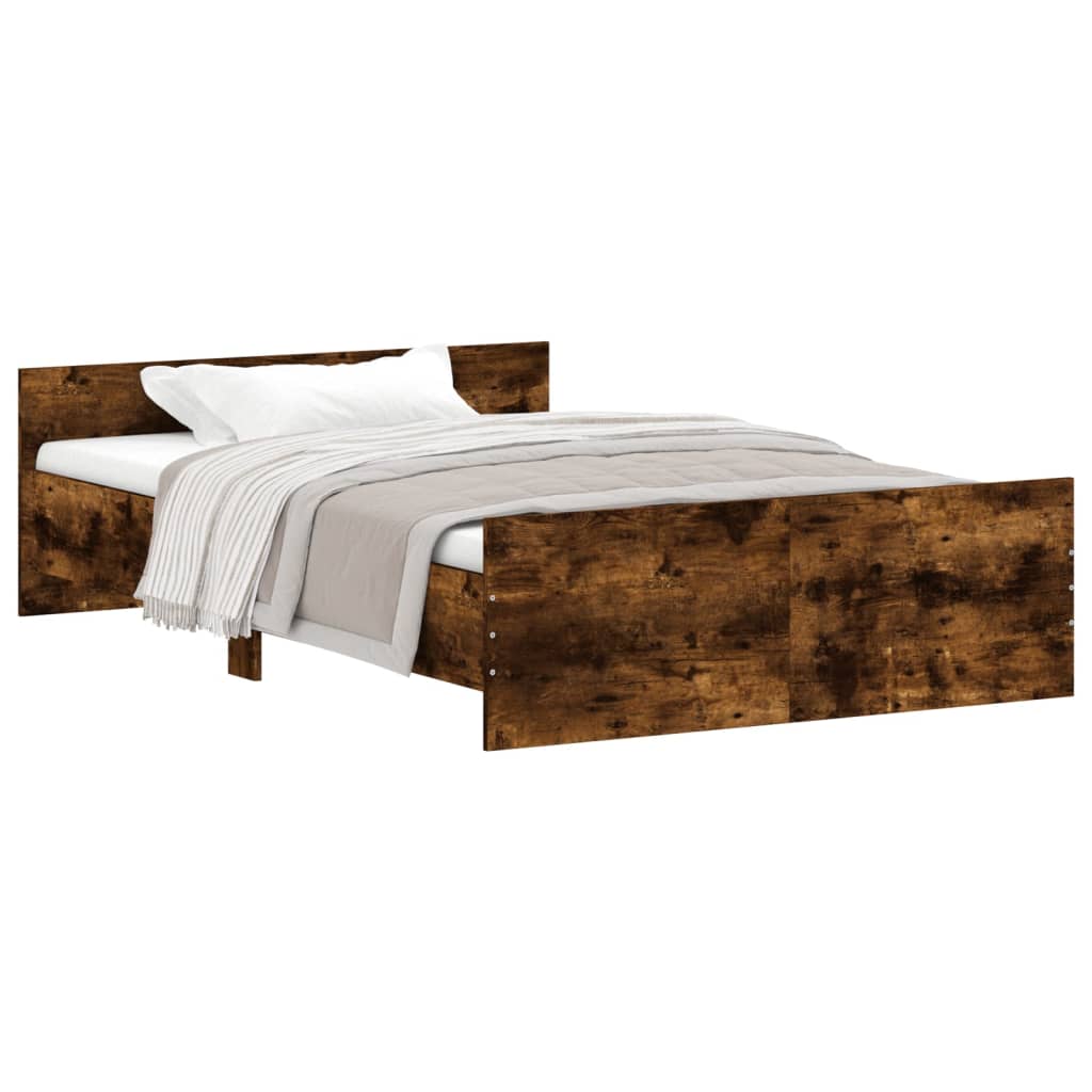 vidaXL Bed Frame without Mattress Smoked Oak 120x190 cm Small Double