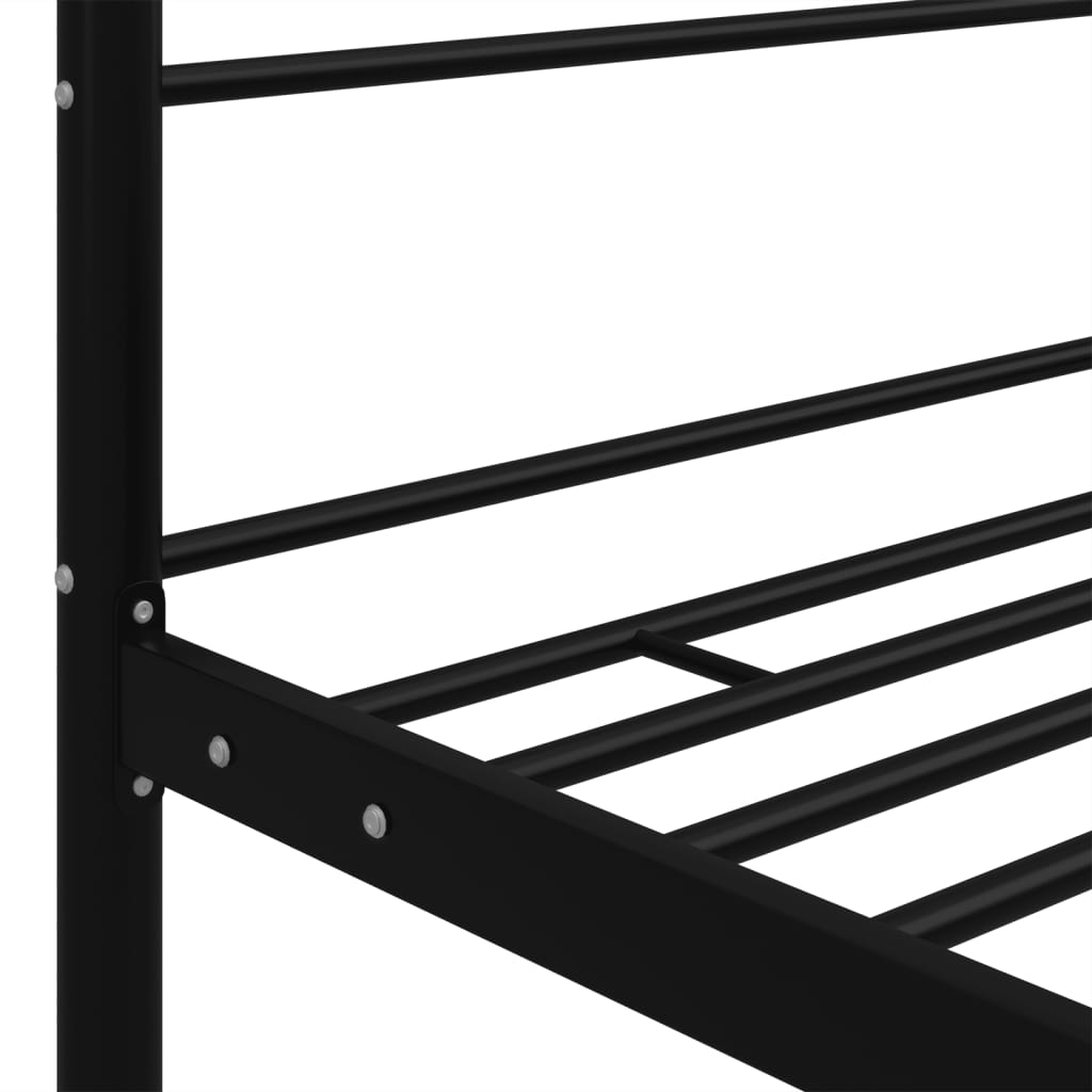 vidaXL Canopy Bed Frame Black Metal 160x200 cm