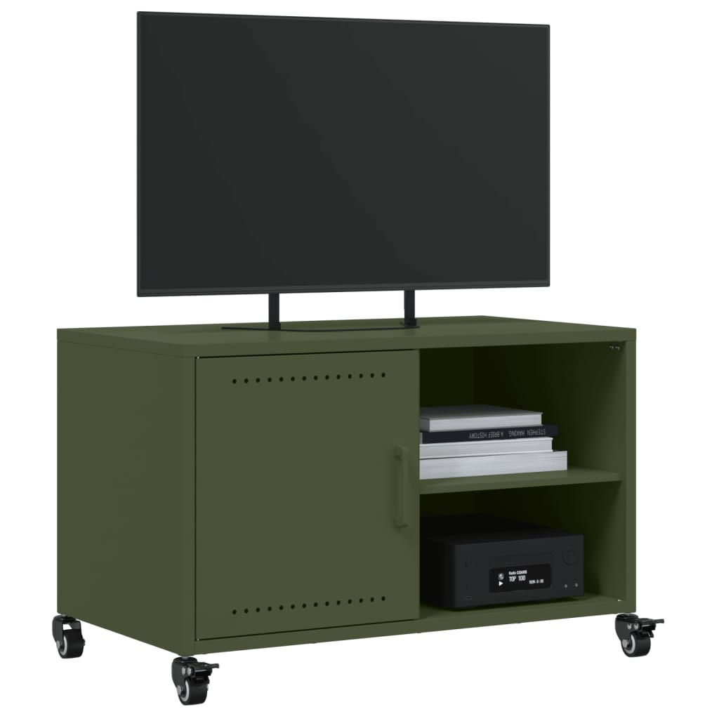 vidaXL TV Cabinet Olive Green 68x39x43.5 cm Steel