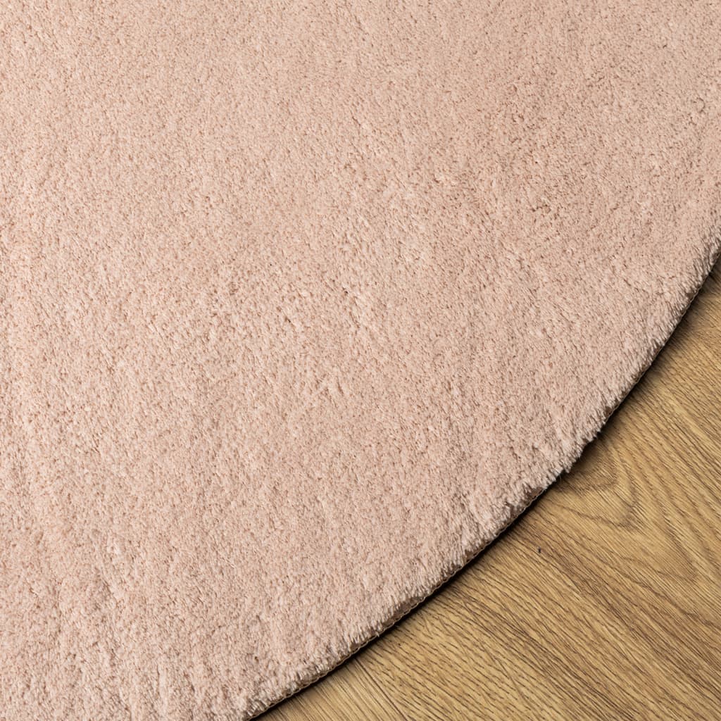 vidaXL Rug HUARTE Short Pile Soft and Washable Blush Ø 80 cm