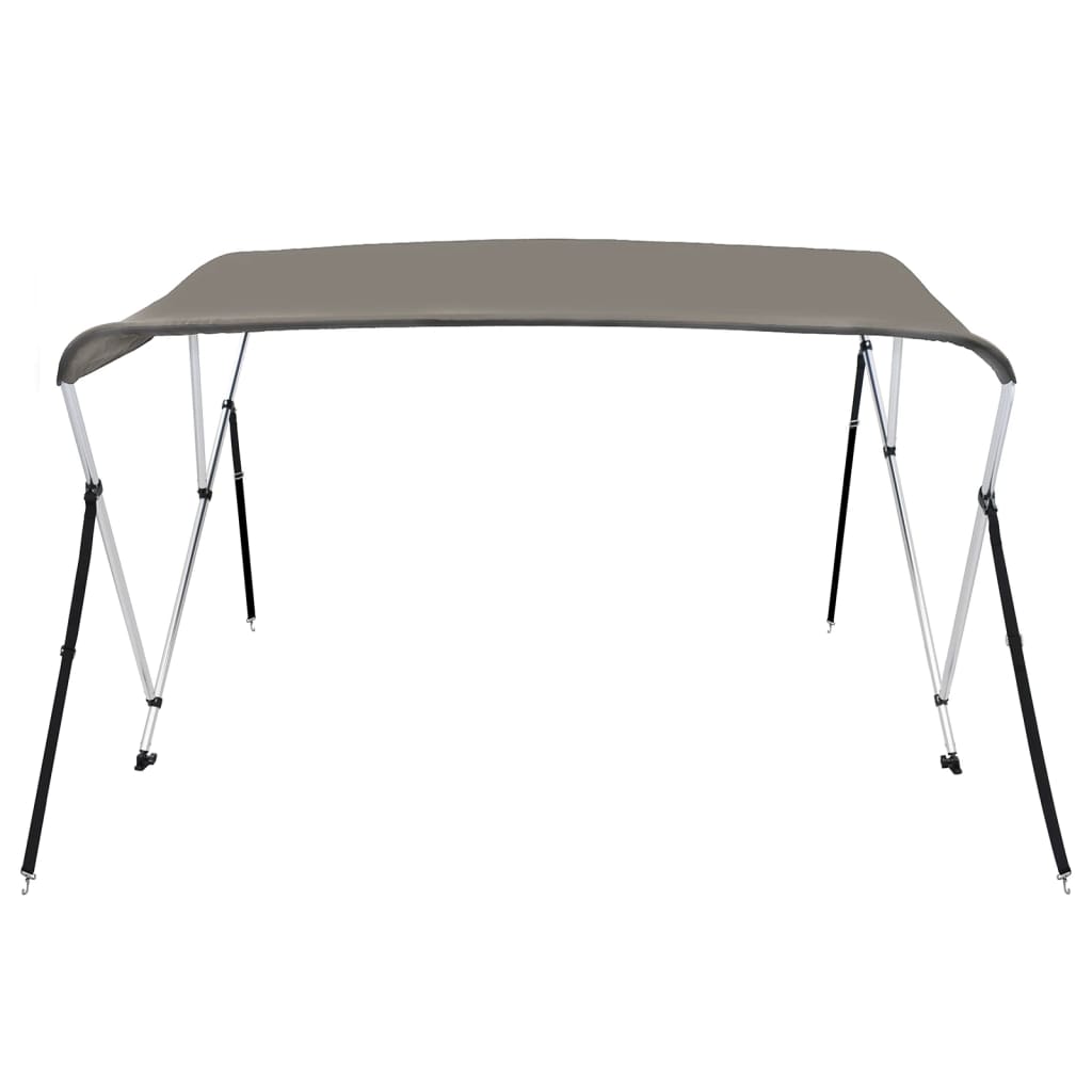 vidaXL 3-bow Bimini Top Grey 183x196x137 cm