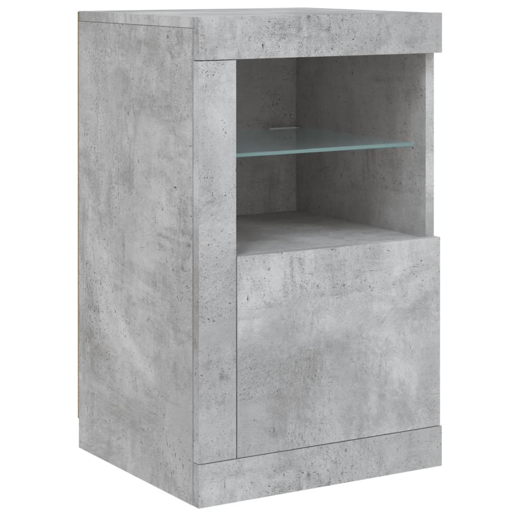 vidaXL Sideboard with LED Lights Concrete Grey 123x37x67 cm