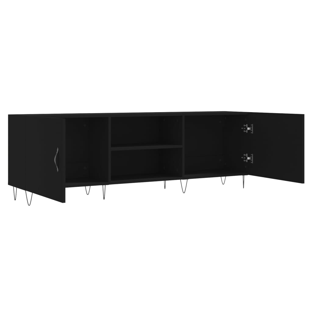 vidaXL TV Cabinet Black 150x30x50 cm Engineered Wood