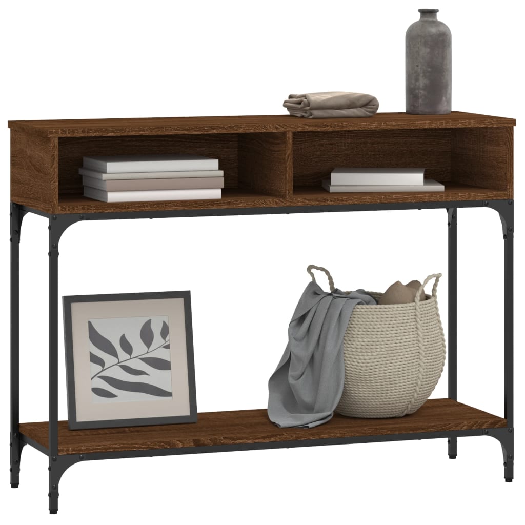 vidaXL Console Table Brown Oak 100x30.5x75 cm Engineered Wood