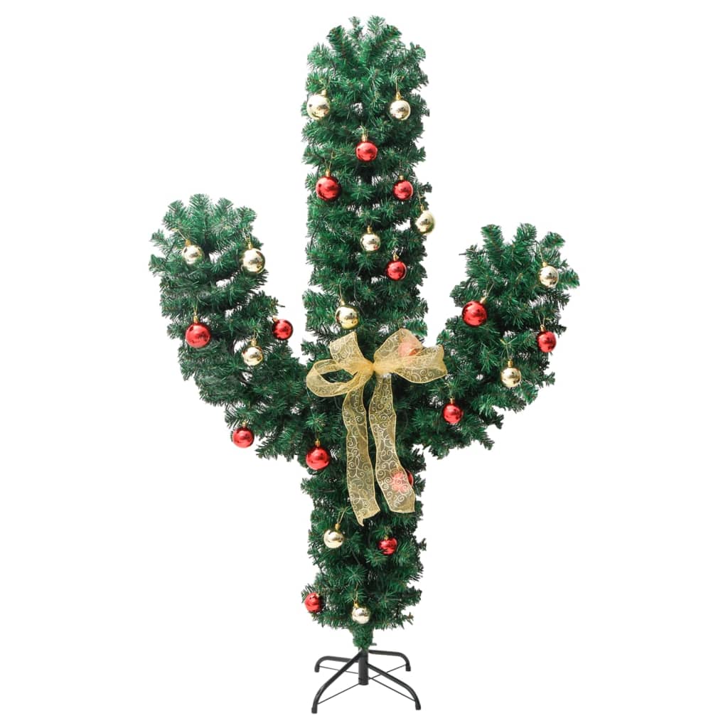 vidaXL Christmas Cactus with Stand and LED Green 180 cm PVC