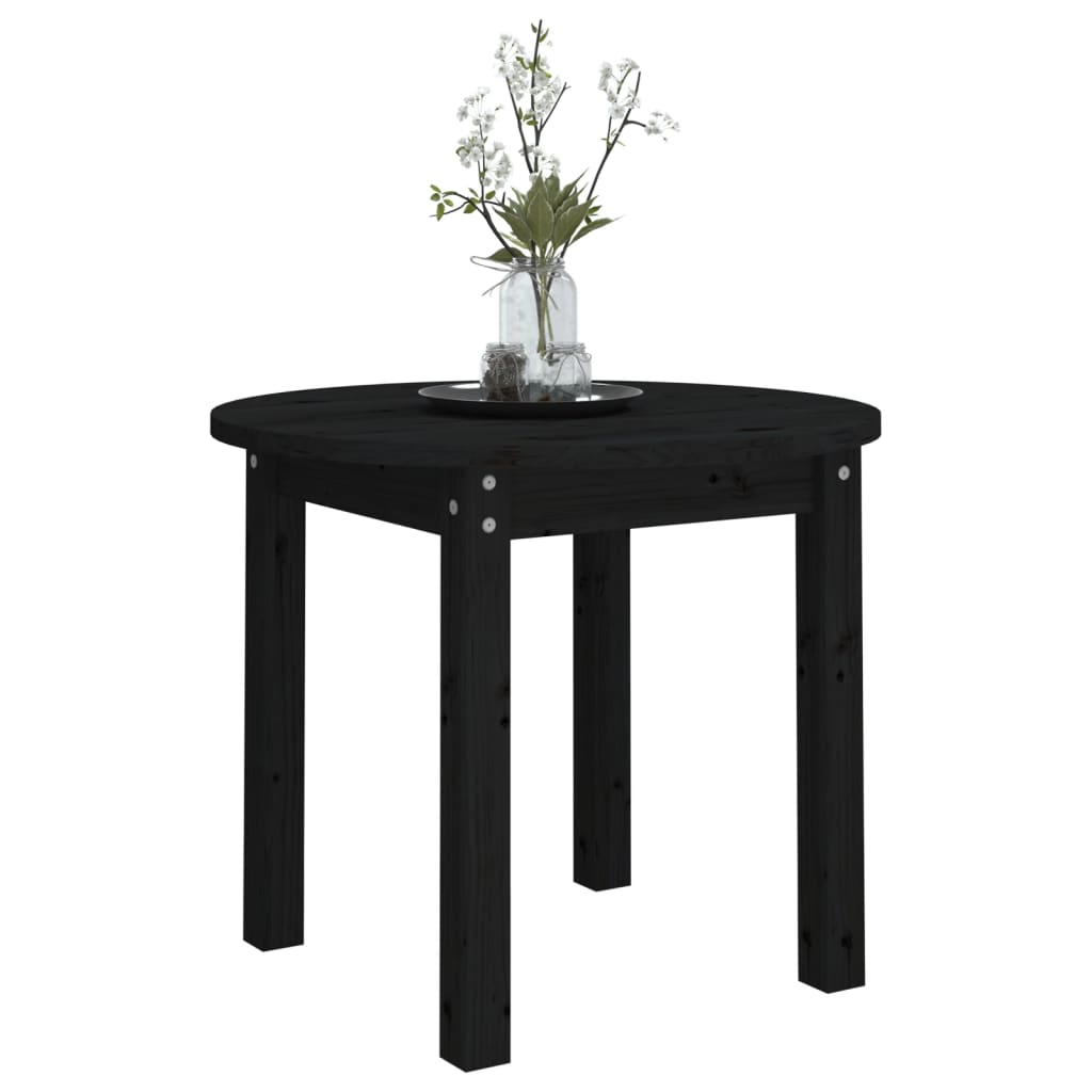 vidaXL Coffee Table Black Ø 55x45 cm Solid Wood Pine