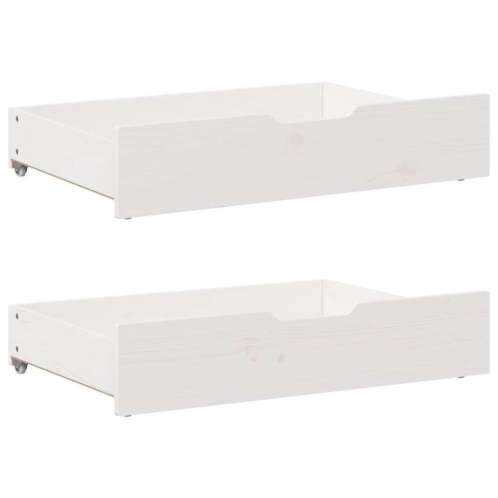 vidaXL Daybed with Drawers without Mattress White 90x200 cm Solid Wood