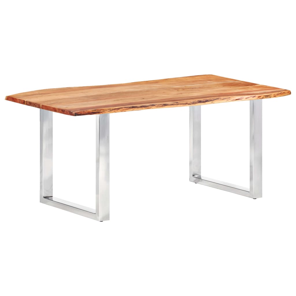 vidaXL Dining Table with Live Edges Solid Acacia Wood 200 cm 3.8 cm