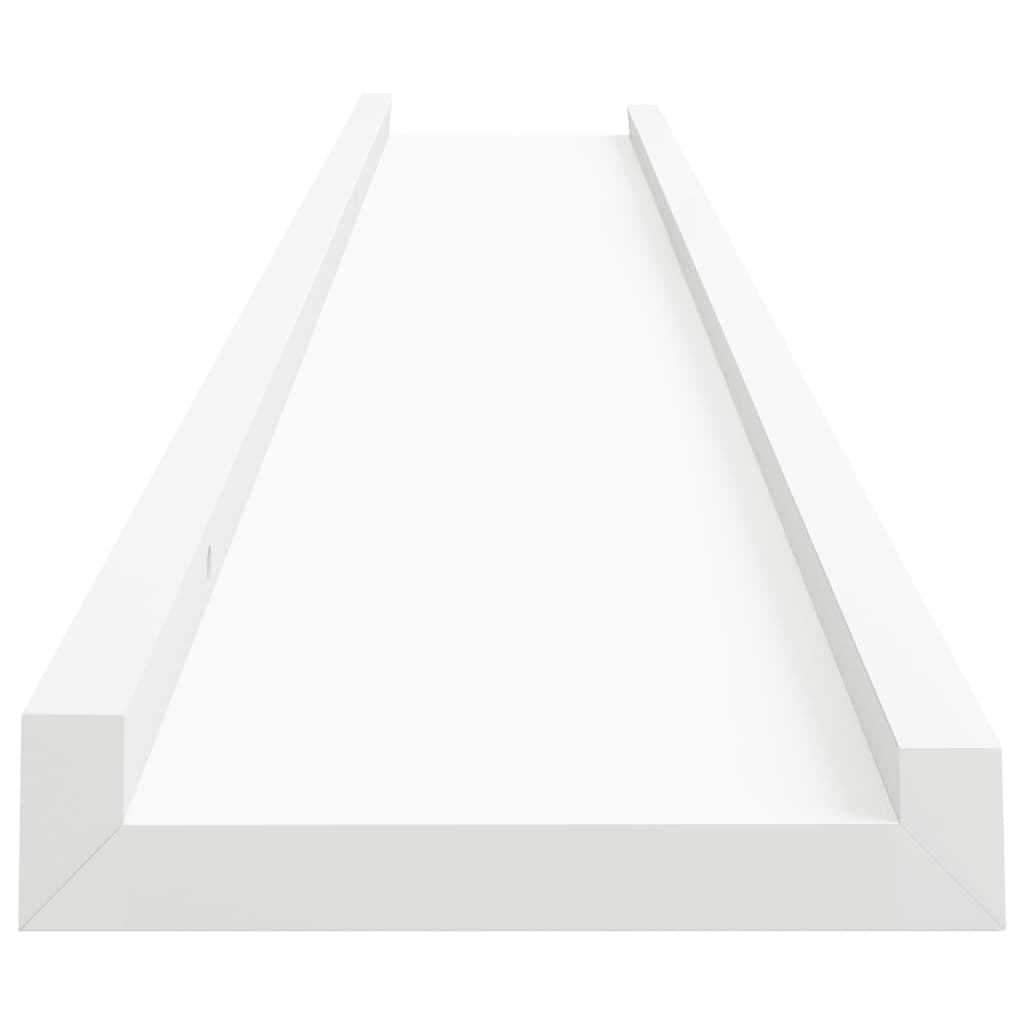 vidaXL Picture Frame Ledge Shelves 2 pcs White 80x9x3 cm MDF