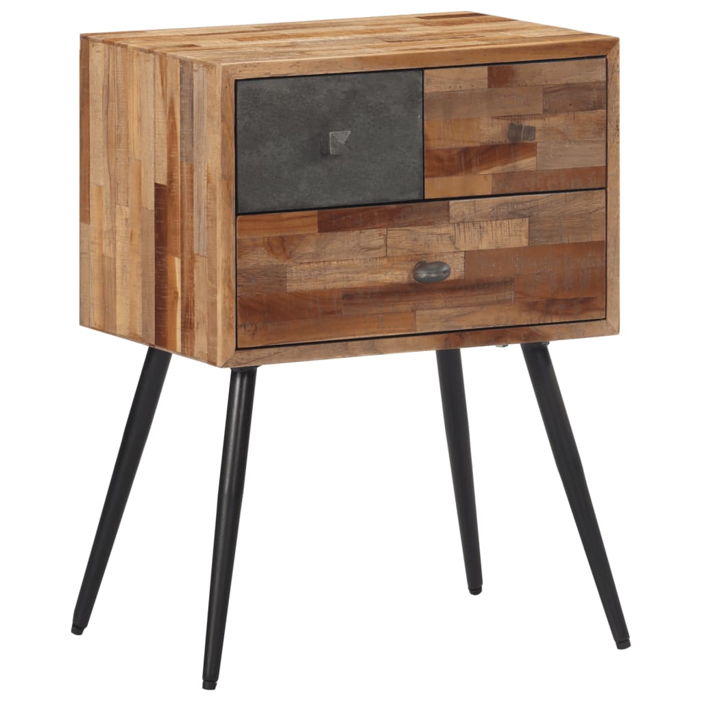 vidaXL Bedside Cabinet 47x31.5x60 cm Solid Wood Teak