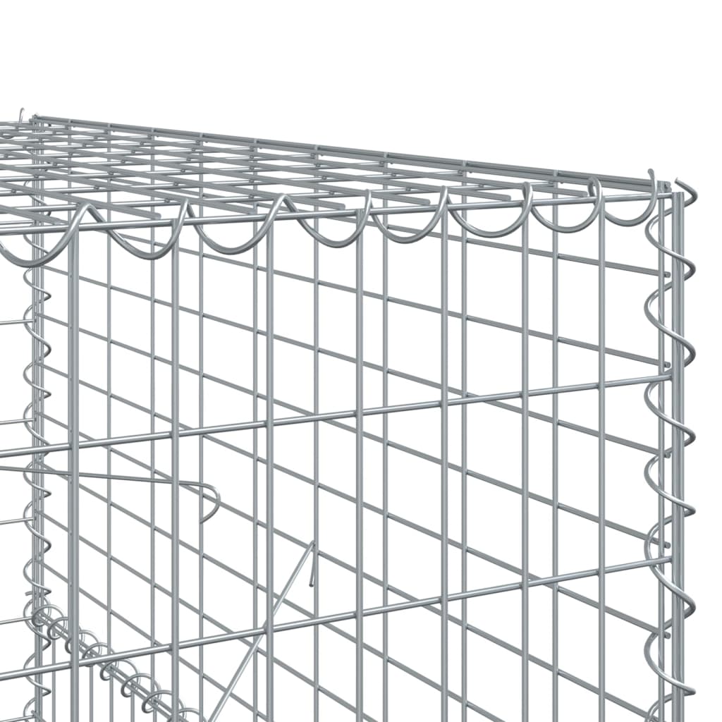 vidaXL Gabion Basket with Cover 200x100x150 cm Galvanised Iron