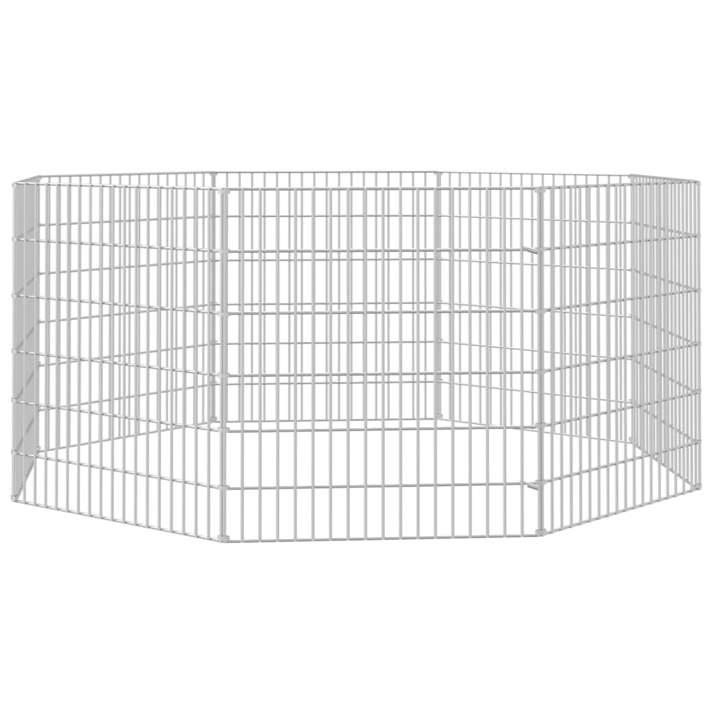 vidaXL Free Range Animal Enclosure 8-Panel 54x60 cm Galvanised Iron