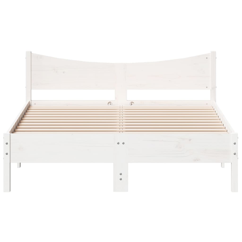 vidaXL Bed Frame without Mattress White 140x190 cm Solid Wood Pine